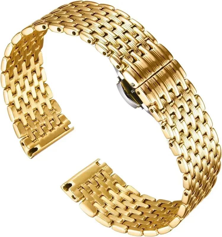 Ремешок для часов из нержавеющей стали для OB DW Longines L4 Удобный для ношения Двойная застежка-бабочка Ремешок для часов 14 мм 16 18 20 мм