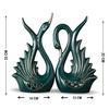 Современная элитная керамическая фигурка в виде пары лебедей | Красивый декор для дома - 2 шт., темно-зеленый, средний