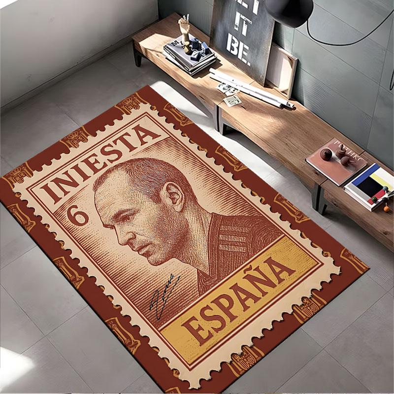 Spain Footballer Stamp Design suitable as a non-slip mat for the living room or bedroom sofa