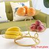 Three-layer Storage Tray Leaf Shaped Nordic Style Wire Basket Kitchen Organizer Home Decor Fruit Pla