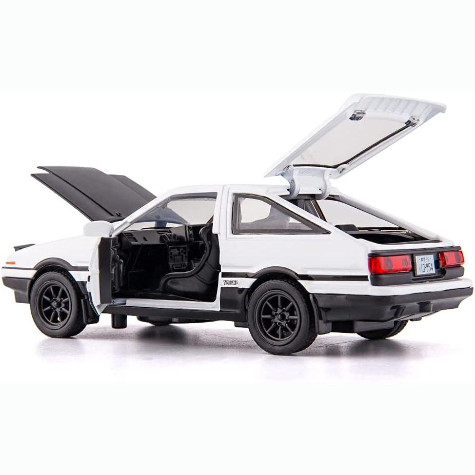 Масштаб 1/32 Toyota AE86, начальная модель автомобиля D, игрушечный автомобиль из цинкового сплава со звуком и светом для детей, подарок для мальчиков и девочек