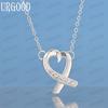 925 Sterling Silver Heart-Shaped Pendant Necklace Fashion Wedding Jewelry