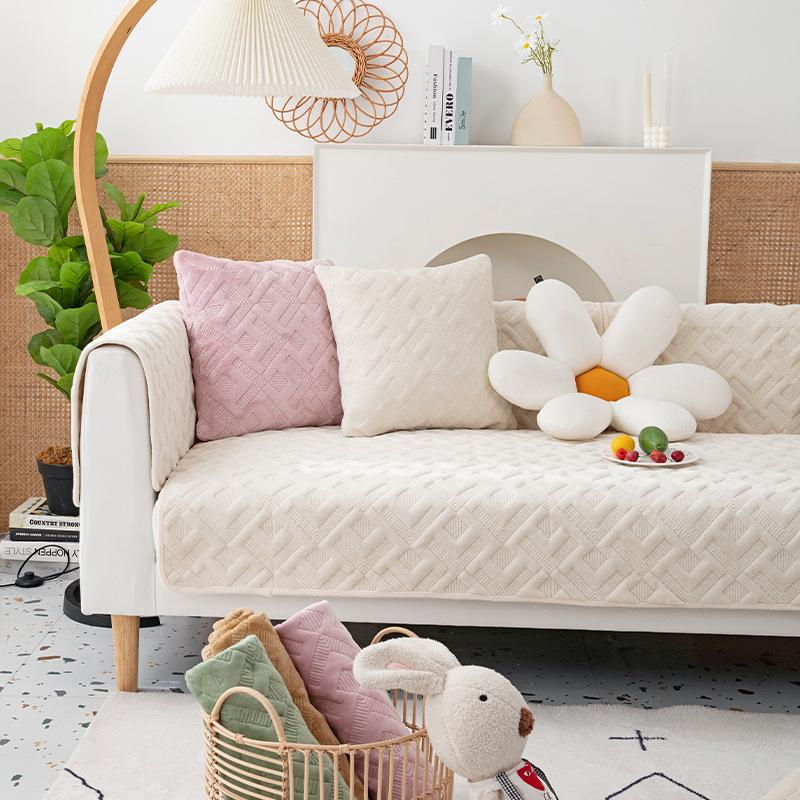 Winter Thickened Cotton Padded Plush Sofa Cushion Anti-Slip Cover Cloth Four Seasons Universal All-Inclusive Sofa Cover