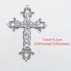 1 шт., античное серебро, бронза, большой крест, подвески, подвески для ожерелья, серьги, сделай сам, фурнитура для изготовления ювелирных изделий ручной работы
