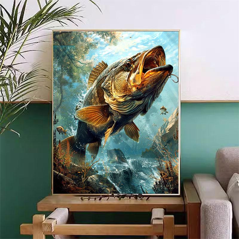 5d DIY Алмазная картина вышивка крестом Рыбалка Алмазная вышивка Мозаика Полный Круглый Дрель Домашний Декор