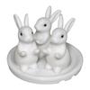 Декоративный поднос с дизайном милых кроликов, 3D-печать, пасхальный кролик, подставка для торта, органайзеры для украшений, ключей, настольные органайзеры, декор