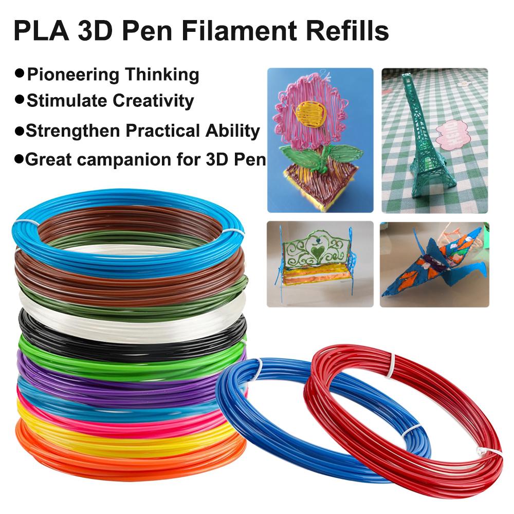 10 м/рулон PLA Цветной Безопасный Пластик Без Запаха Нить для 3D-ручки Диаметр 1,75 мм Для 3D-печати Ручка 12 Цветовых Вариантов
