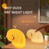 Rechargeable Cute Duck Silicone Night Light USB Charging Bedside Patting Nightlights For Children Gifts Bedroom Atmosphere Decor