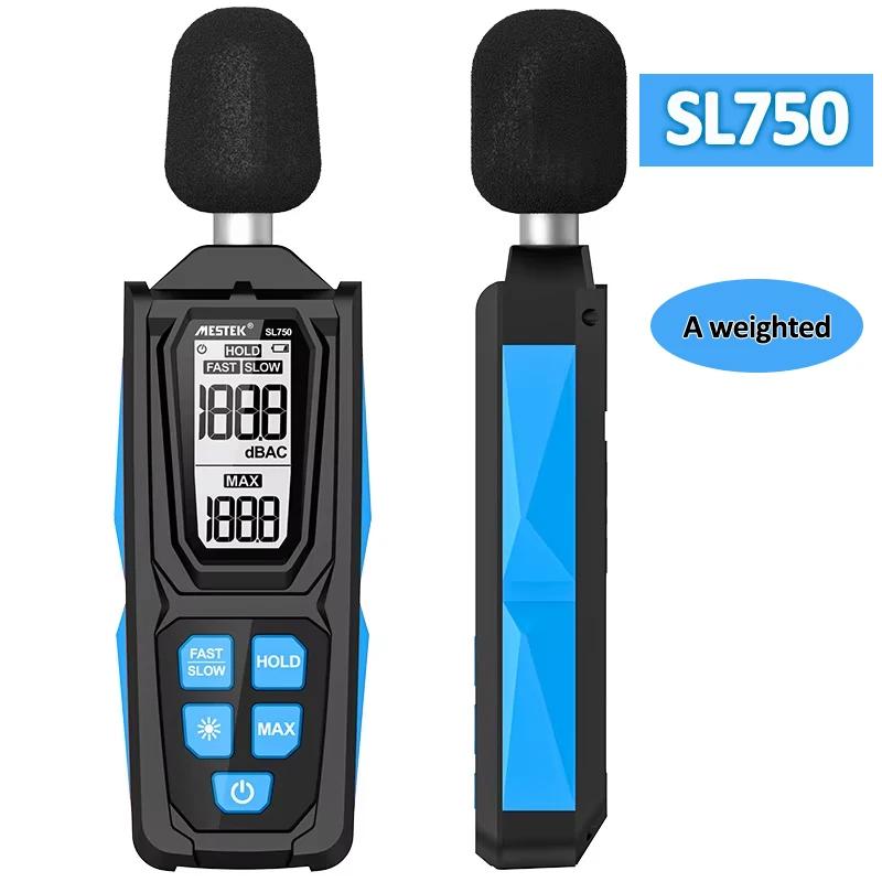 Цифровой измеритель шума SL750/SL750B, децибелметр 30-130 дБ, портативный измеритель шума, профессиональный сонометр, тестер шума