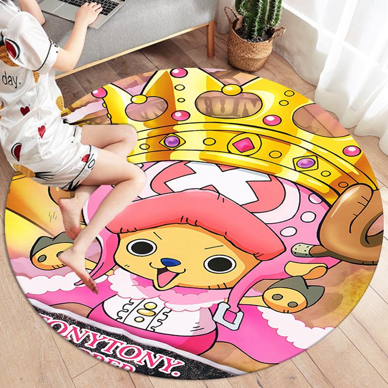 One Piece Tony Tony Chopper Round Area Rug Carpet Rug For Living Room Bedroom Sofa Playroom Decor Nonslip Floor Mat