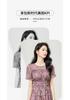 Fashionable nail bead round neck temperament printed pleated waist short sleeved dress