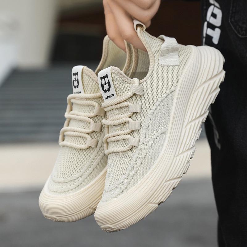 Новая мужская обувь дышащая вязаная муха трендовая универсальная мужская повседневная спортивная обувь на одной педали внешнеторговая сетчатая обувь на мягкой подошве