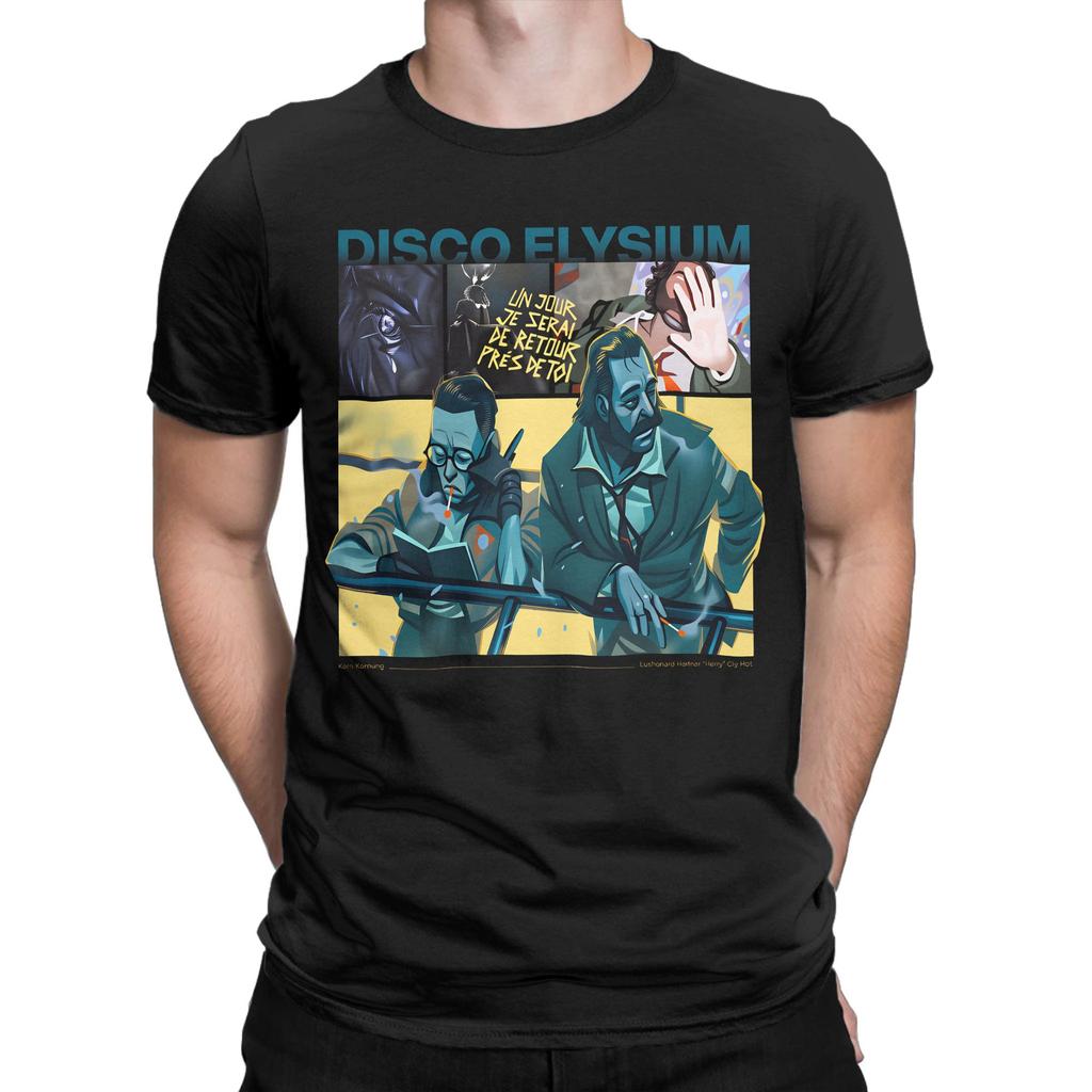 Игровая мужская футболка Disco Elysium Новинка Короткий рукав Круглый вырез 100% Хлопок Одежда больших размеров