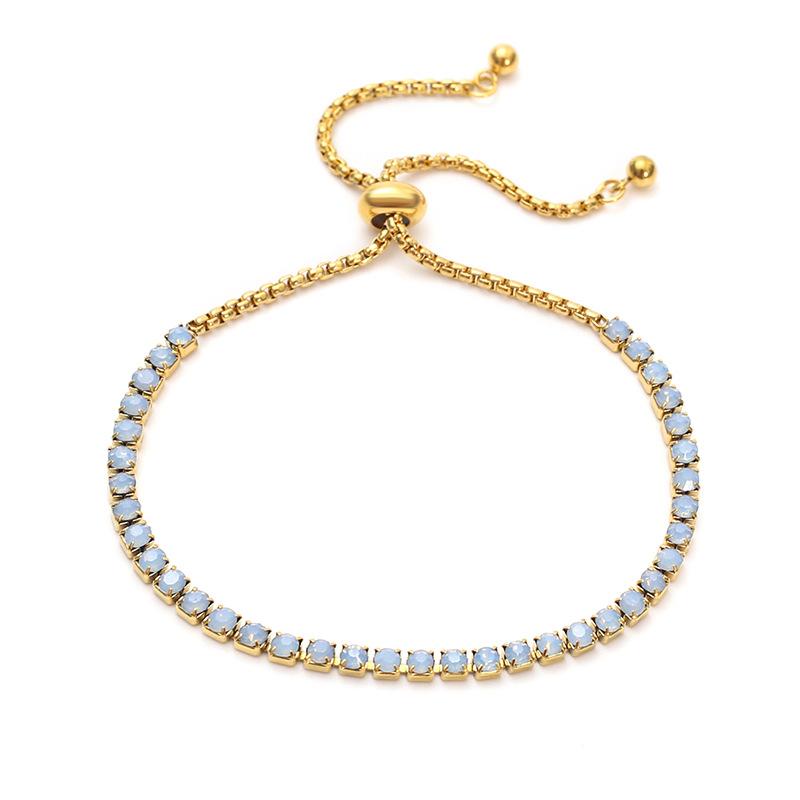 Micro Paved Zircon Adjustable Bangle 18K Gold Plated 304 Stainless Steel Minimalist Jewelry for Women