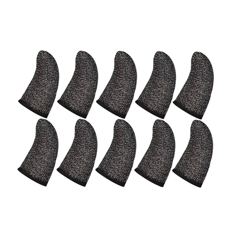 10PCS Nano Fiber Gaming Finger Sleeves Breathable Gaming Fingertip Covers Mobile Gaming