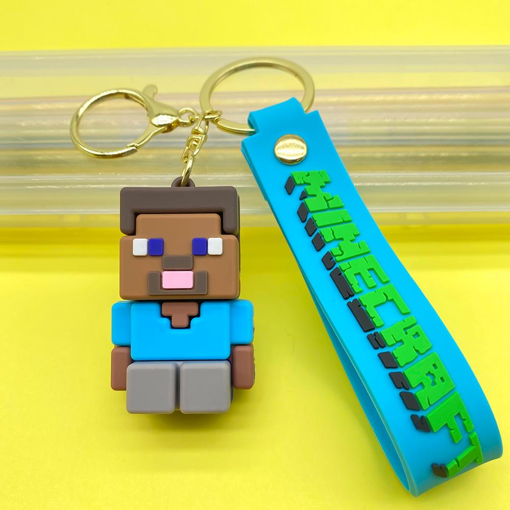 Ключница-подвеска из ПВХ-резины с фигуркой Minecraft