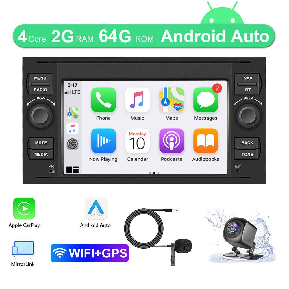 Android 13 Car Navigation 7-inch Built-in Carplay + Android Auto/4 + 64G + AHD Camera + Microphone for Ford Transit Universal Models