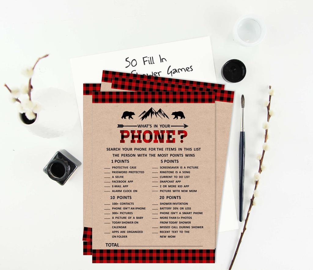 Inkdotpot 50 листов Дровосек Если цена правильная Рустикальная крафт-бумага Игра для детского душа Гендерно-нейтральная вечеринка