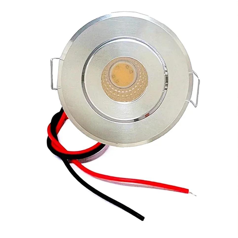 12V Mini COB LED Adjustable Recessed Downlight Driverless Cabinet Showcase Lighting White Body 5 10 Pack