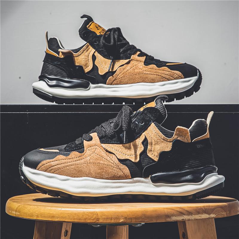 Fashion Designer Men Shoes Dissolve Thick Shoes Casual Sneakers Men Platform Trend Chunky Sneakers Walking Shoes