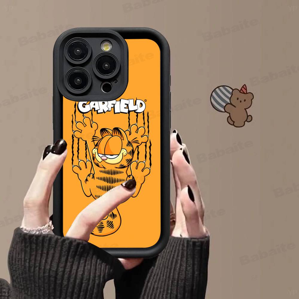 Кавайная Классическая Чехол-Кот G-garfields Для IPhone 17 16 15 14 13 12 11 Pro Max 16E Plus INS Мягкая Крышка
