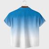Летняя рубашка, обычная версия, 3D цифровая печать, быстросохнущая, мужская, градиентного цвета, модная рубашка с короткими рукавами