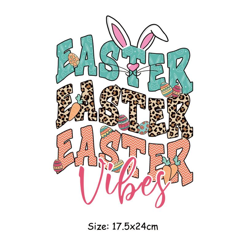 Пасхальный день, термонаклейка для одежды, термопресс, аппликация, футболка, железная нашивка, кролик, сделай сам, швейные поделки