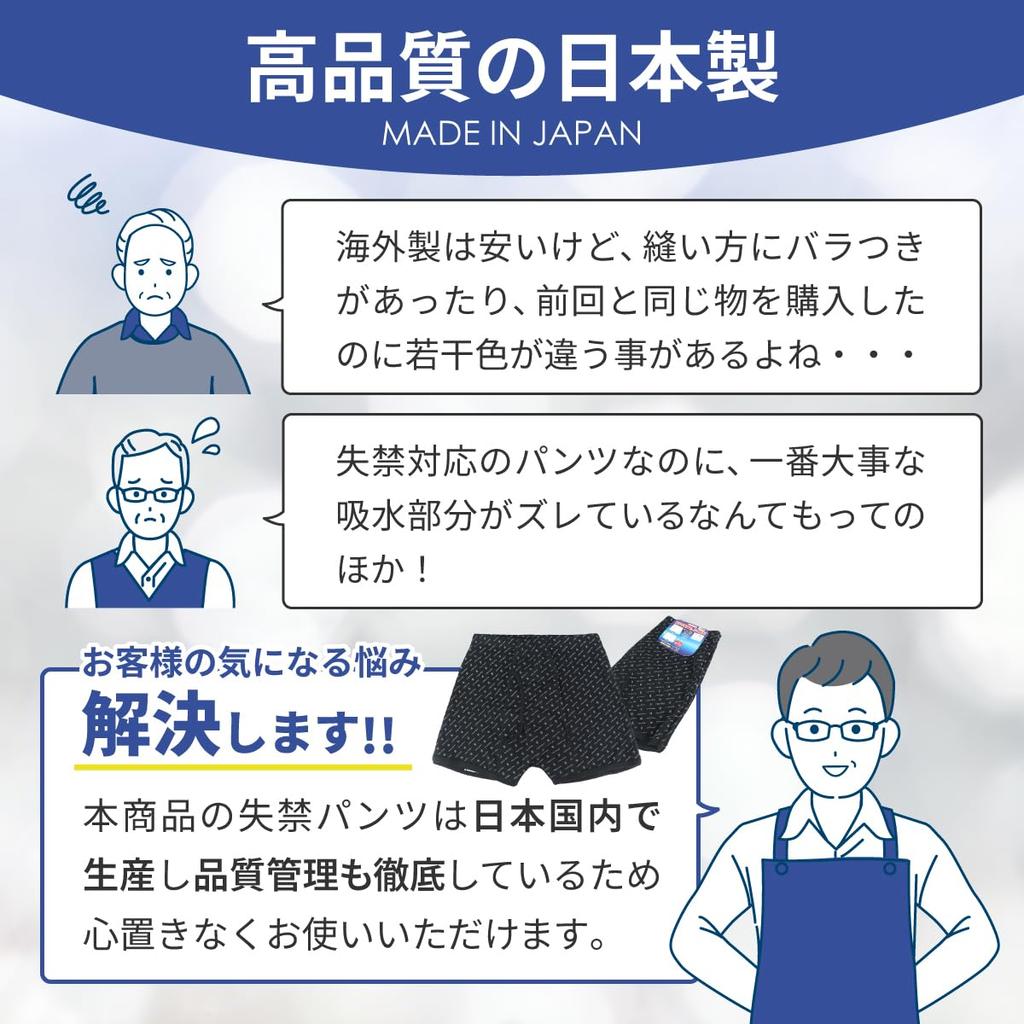 Сделано в Японии Недержание 100 мл Боксеры Предотвращает остаточную мочу и Дезодорирующие и Антибактериальные Запах мочи [карта доверия] Мужские трусы, Вместимость,