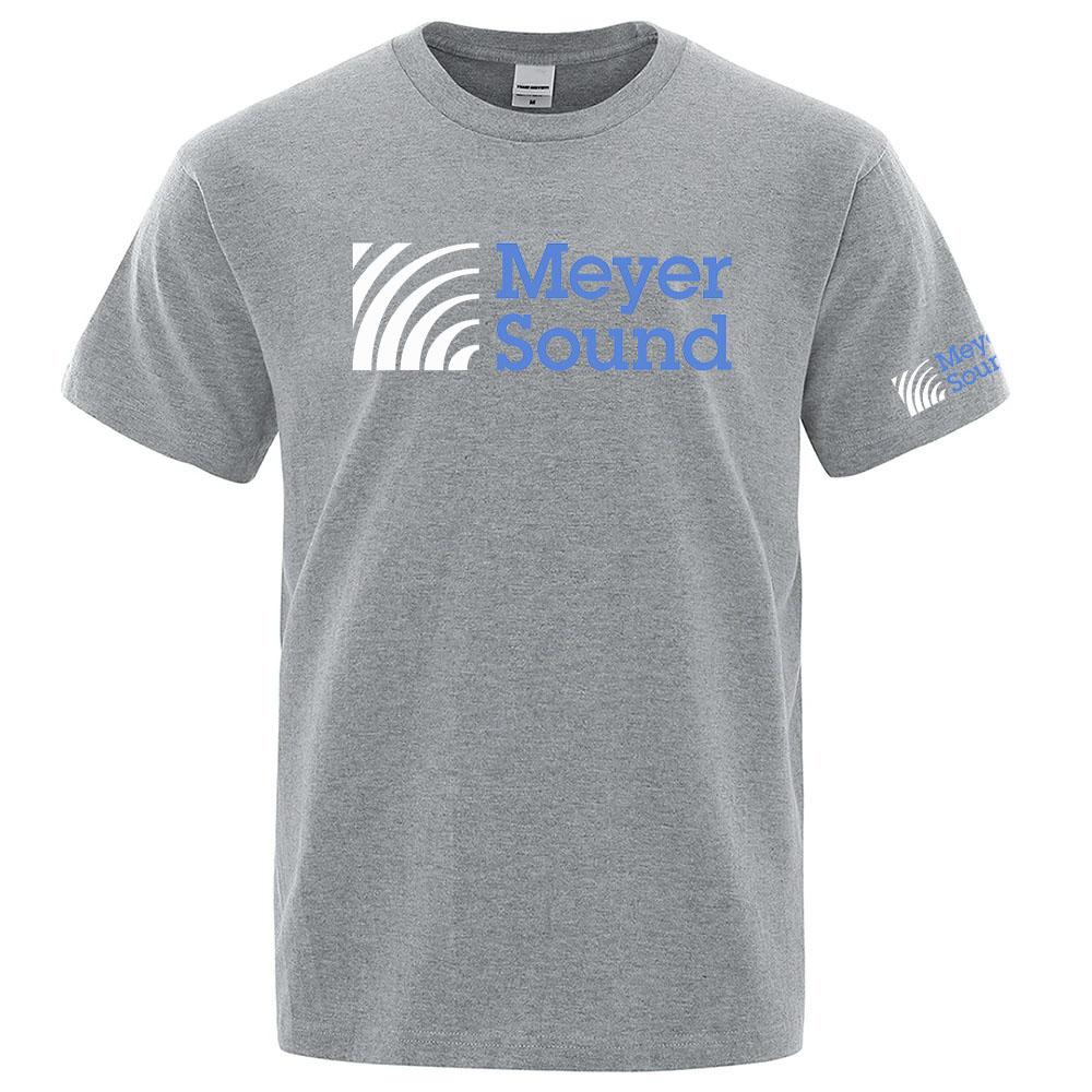 2026 Meyer Sound Logo Print New Summer Unisexs Short Sleeve Solid Color Casual Trendy Breathable Loose Round Neck Tshirt