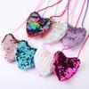 Girl's Bag Heart-Shaped Shoulder Bag Kids Crossbody Bag Sequin Children's Bag