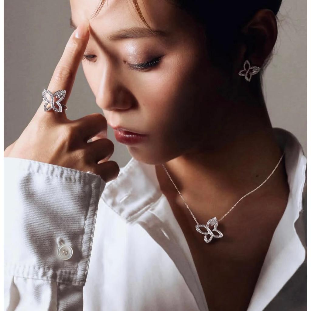 Ожерелье-бабочка из материала под золото с серьгами-летающими тарелками, гальваническое покрытие 18-каратным золотом с логотипом, высококачественная и изысканная версия