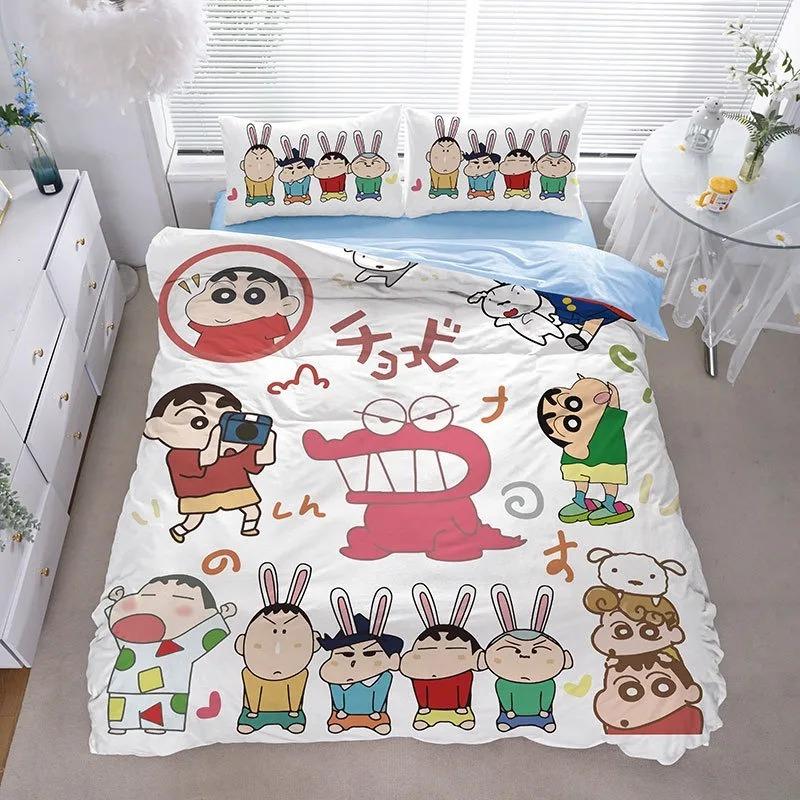 Catoon 3D Cute Crayon ShinChans Duvet Cover Set Bedding Set Bedroom Decoration 2/3piece set Youth Kids Girl Boys Gift