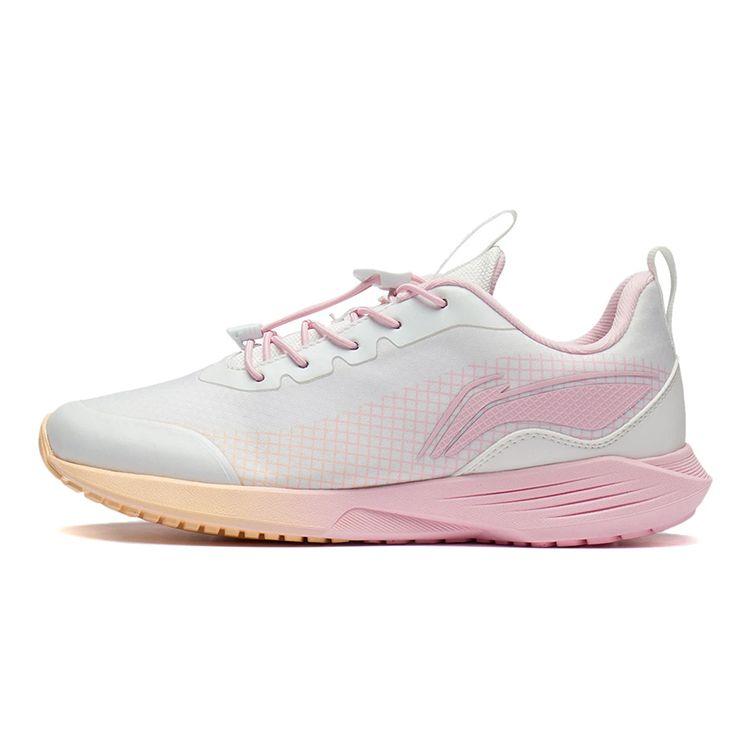 LiNing Comfortable Sports Running Shoes Kids Sneakers Pink White YKFS098-4