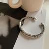 Korean Retro Chunky Cable Knit Bracelet: Women's Minimalist Fashion Bangle Jewelry