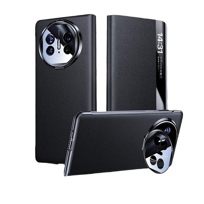 Кожаный чехол для мобильного телефона Huawei MateX5 с кронштейном для объектива, подходит для X3 Smart Flip, противоударный, полностью закрывающий, деловой мужской кожаный чехол