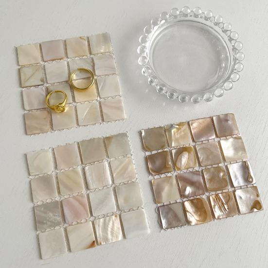 Натуральная ракушка квадратная подставка мозаика теплоизоляция украшение дома салфетки реквизит для фотографий коврики для семейного обеденного стола кофейня