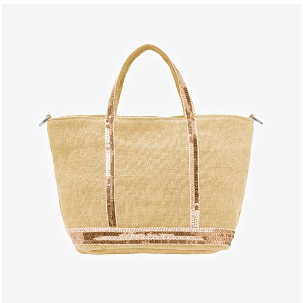 Vanessabruno Cabas Spangled Linen Zipper Tote Bag Mini Xs V40410 248