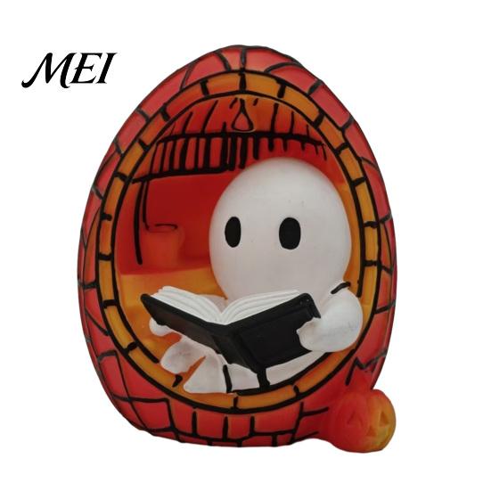 Ghost Reading Desk Lamp Halloween Decorative Lamp, Cute LED Night Light, Eggshell Light Spooky Atmosphere for Bedroom Bedside Home Decor Holiday