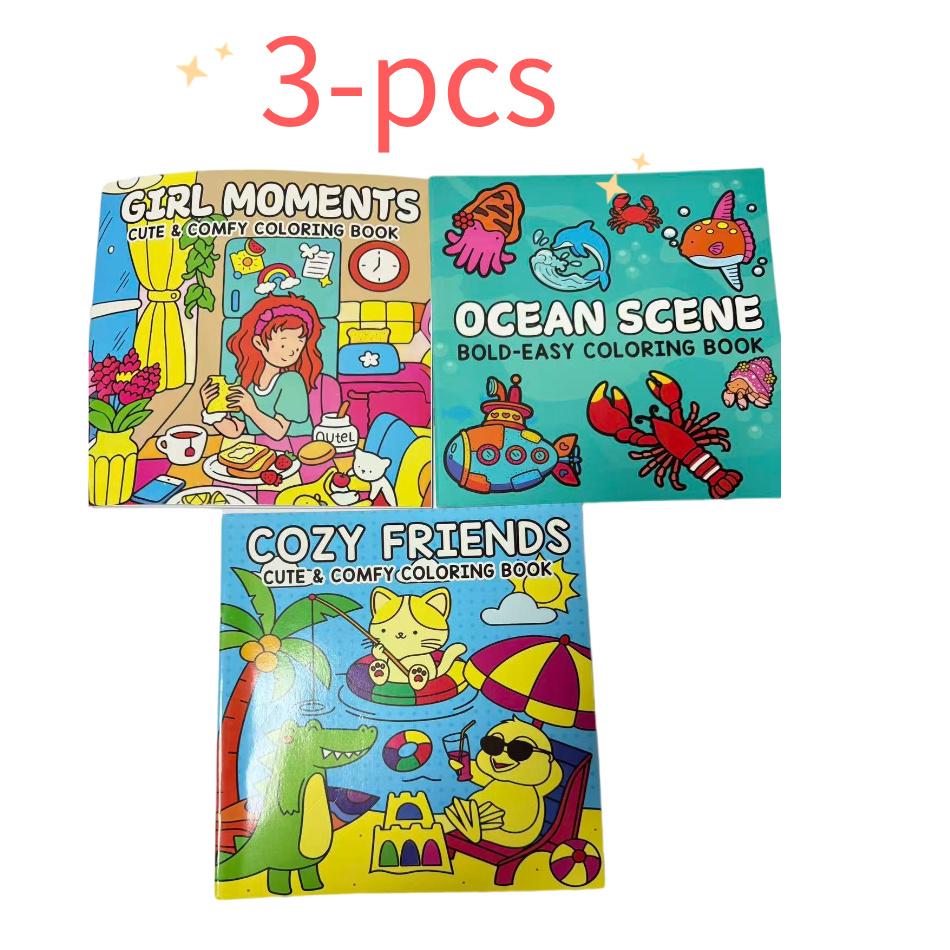 Fun Coloring Book 24 Page, Girls Boy Leisure Diy Creative Entertainment Fantasy Illustrations Hand Drawn Art Drawing Book