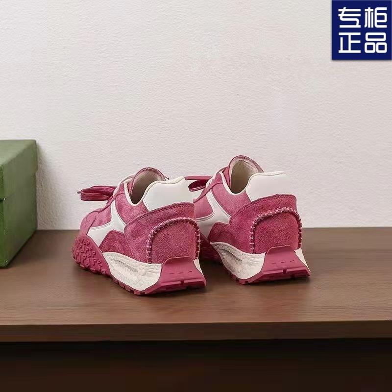 Платформенные немецкие тренировочные туфли модная пара шнурков повседневная обувь весна и осень 2025 маленький нишевый малиново-розовый обувь Форреста Гампа женская