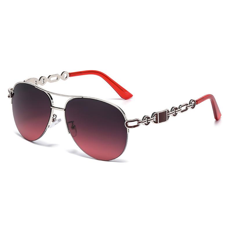 Солнцезащитные очки Pilot Polarized Vintage Gradation Lens Metal Chain Frame Eyewear Double-beam Fashion UV400 Sunglasses For Men Women