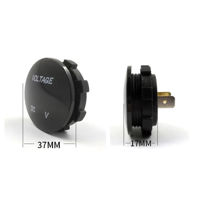Мини Круглый Водонепроницаемый Мотоцикл Лодка DC5V-48V Светодиодная Панель Цифровой Вольтметр Тестер Монитор Дисплей Вольтметр