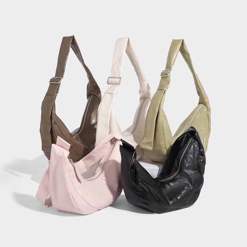 Soft Leather Tote Bag for Women, Large Capacity Single Shoulder Dumpling Bag, 2025 New Style, Solid Color Casual Lazy Style Crossbody Bag for Women