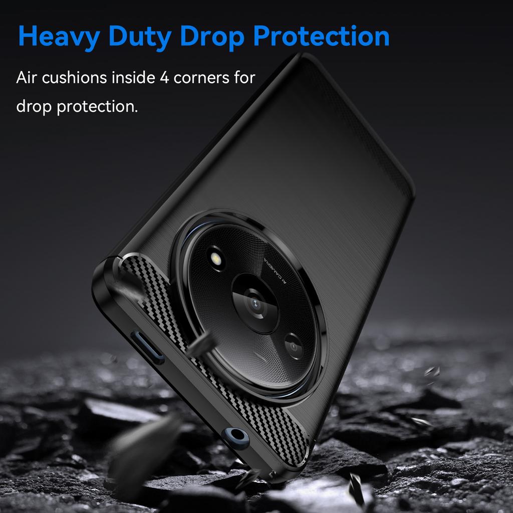 Для Xiaomi Redmi A3 Чехол для Redmi A3 Чехол 6,71 дюйма из углеродного волокна Противоударный силиконовый бампер для Xiaomi Redmi A3 4G Fundas