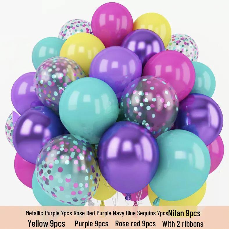 50PCS 12-inch Matte Balloon Set for Birthday, New Year, Wedding, and Party Decorations