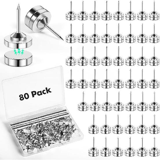 20 Наборов Магнитных Кнопок P, Серебристые Магнитные Гвоздики, Кнопки-Гвоздики для Подвешивания, Держатель для Плакатов, Пластиковые Магнитные Кнопки P, Кнопки-Гвоздики для Стены, Кнопки P для Доски Объявлений