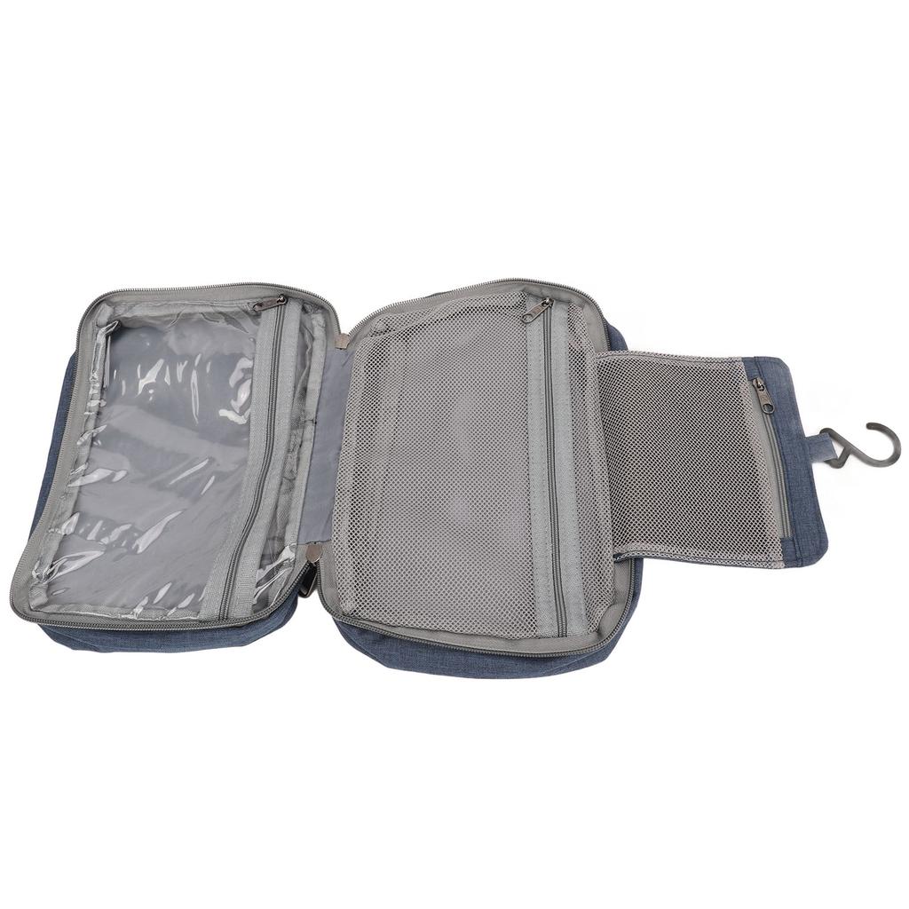 Дорожная подвесная косметичка Дорожная косметичка Складной подвесной органайзер для туалетных принадлежностей для мужчин и женщин Темно-синий