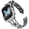 Элегантный и модный женский ремешок для Apple Watch с бриллиантовой бабочкой, блестящий металлический ремешок для часов со вставками из бриллиантовой бабочки