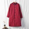 Johnature Vintage Women Long Sleeve Coats Winter Pockets Cotton Linen Solid Color Loose  Female Parkas