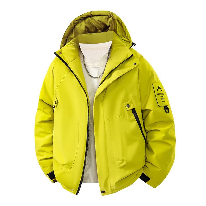 Winter new outdoor graphene heated jacket, men's cotton jacket, hooded windproof cotton jacket, fleece-lined thickened cold-resistant jacket